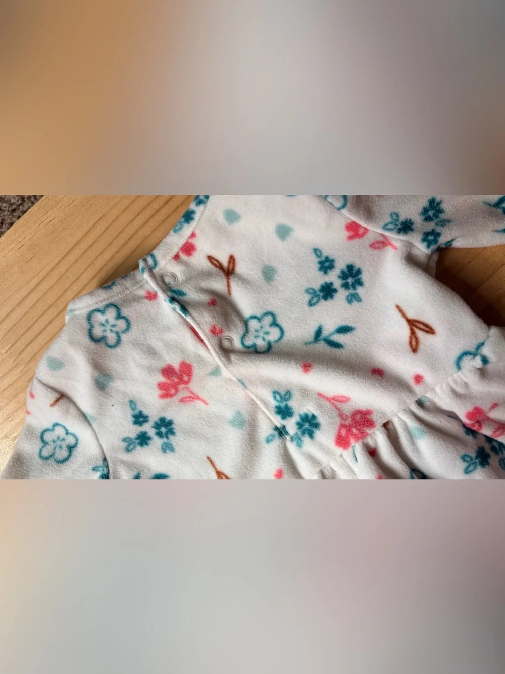 Carter's White Floral Long-SleeveSweater with Pink & Teal Flowers